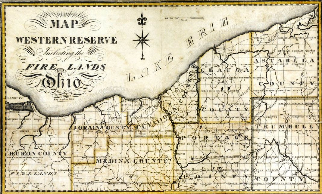 Western Reserve map of Northeast Ohio