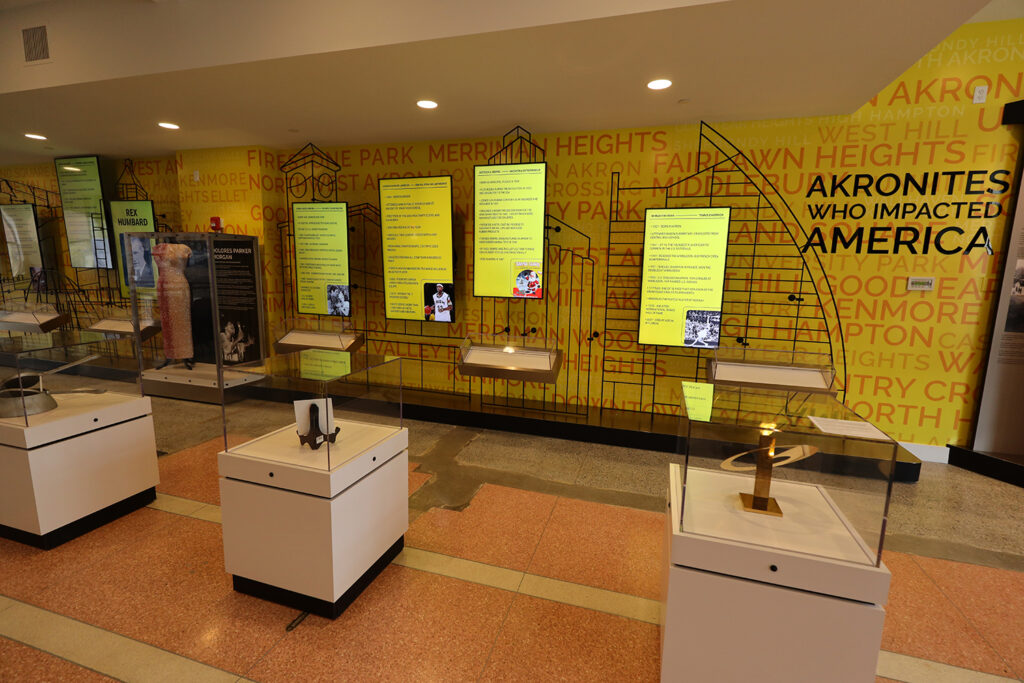 Akron History Center front monitor display