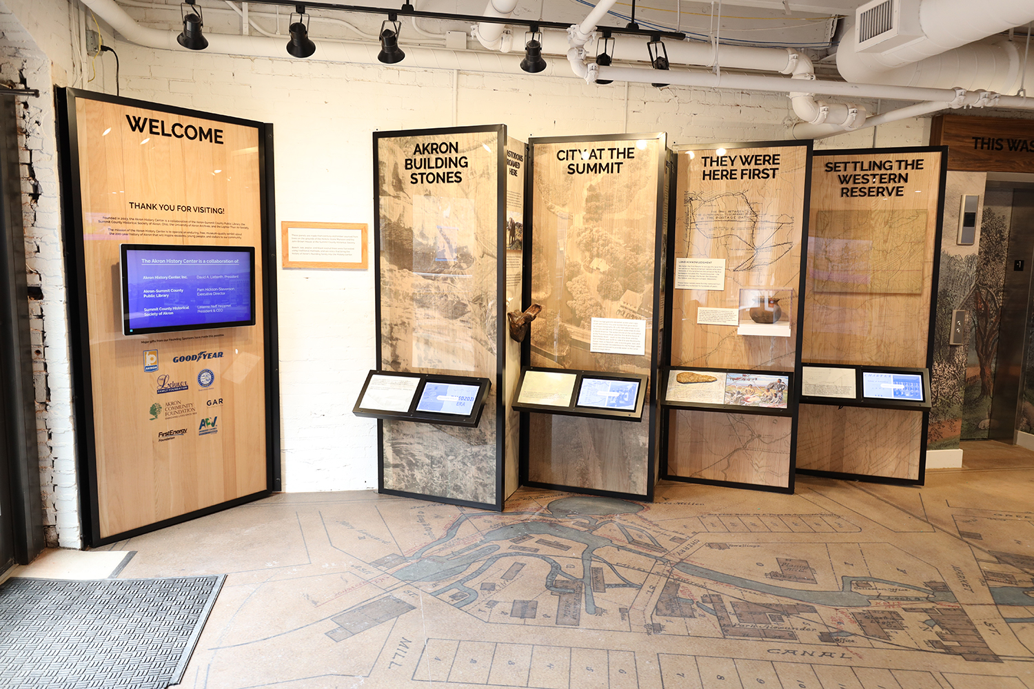 Akron History Center welcome display