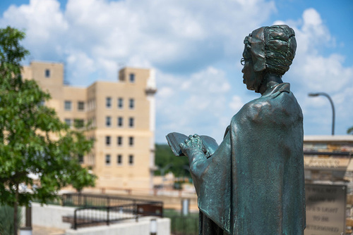 Sojourner Truth Legacy Plaza is a public space for people to visit and view artwork. Photo by Matthew Fox.